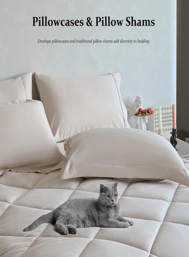 Newspin Queen Bed in a Bag 8 Pieces Comforter Set, Beige All Season Bed Set, Queen Bedding Sets with Comforter and Sheets, Pillow Shams, Fitted Sheet, Pillowcases and Bed Skirt - Image 5