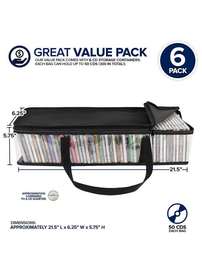 Stock Your Home CD Storage Bags (6 Pack) - Transparent PVC Media Storage - Water Resistant CD Holder Case with Handles - Clear Plastic Carrying Game Bag Storage for CDs, Albums, Video Games, Books - Stock Your Home - Image 3