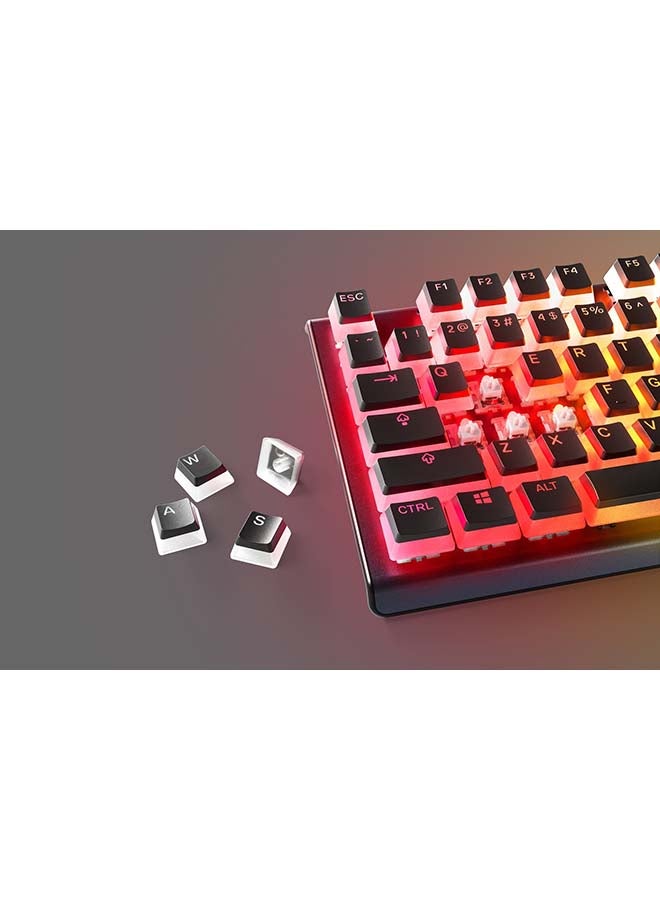 steelseries PrismCaps – Double Shot Pudding-style Keycaps – Durable PBT Thermoplastic – Compatible with Most Mechanical Keyboards – MX Stems – Black (US Layout) - Image 5