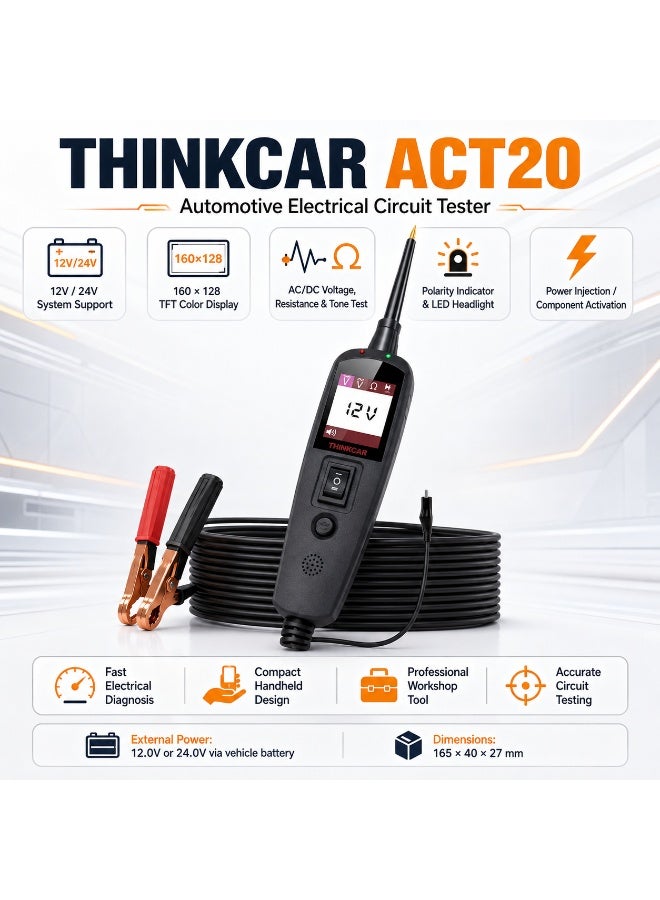 THINKCAR ACT20 Automotive Electrical Circuit Tester With Digital Display, Voltage Testing, Power Injection And Short Circuit Detection - Image 1
