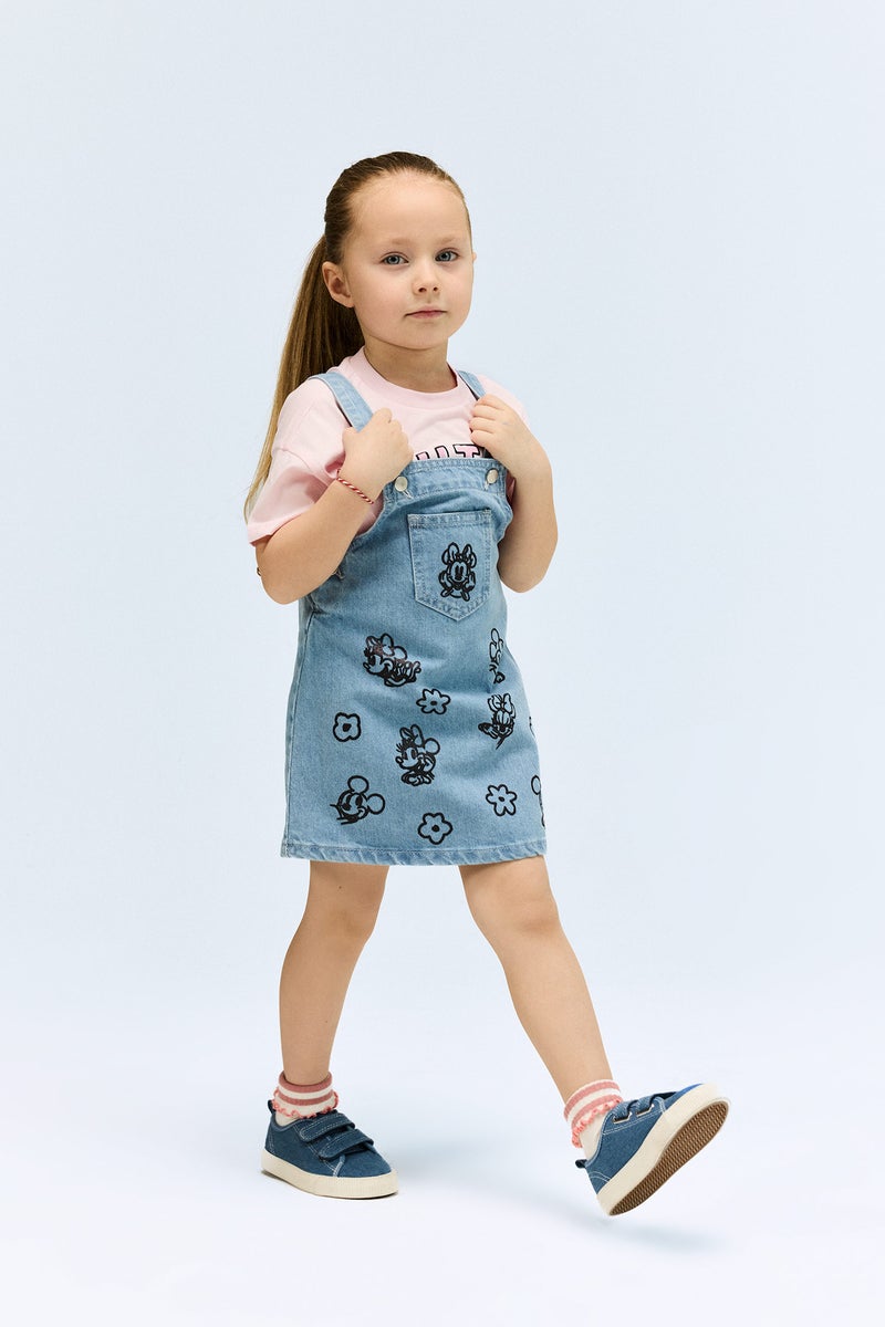 DeFacto Blue BabyGirl Baby Girl Disney Mickey & Minnie Denim Dress Casual - Image 1