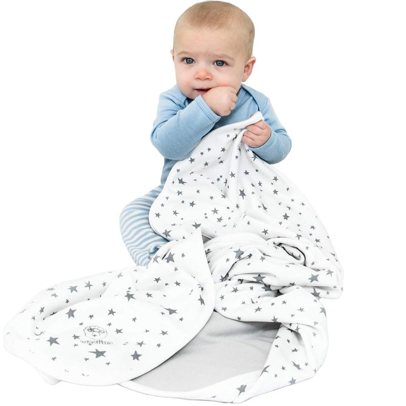 Woolino Woolino Baby Blanket for Crib or Stroller  Merino Wool and Organic Cotton Infant Blanket  4 Season  40 x 315  Stars 