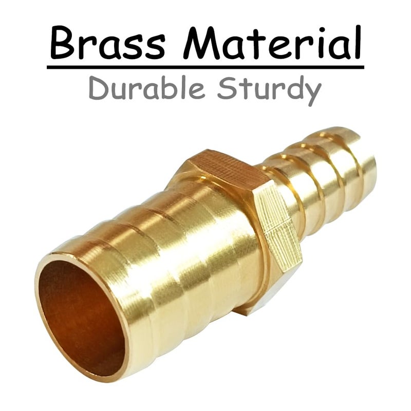 Uenede 2Pcs Brass 1/4"" To 1/2"" Od Barb Reducer Barbed Hose Fittings With 4 Stainless Steel Clamps Hex Reducing Splicer Mender Fitting For Water/Oil/Gas - Image 4