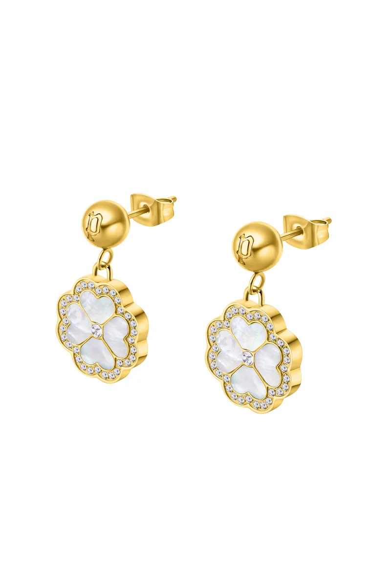 بوليس Flora Gold Plated Ladies Earrings With Mother of Pearl 15MMPEJLE0003204
