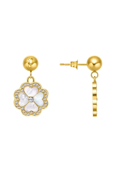 POLICE Flora Gold Plated Ladies Earrings With Mother of Pearl 15MMPEJLE0003204