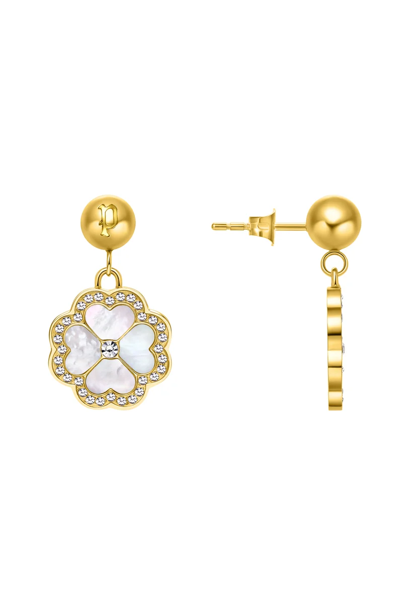 بوليس Flora Gold Plated Ladies Earrings With Mother of Pearl 15MMPEJLE0003204