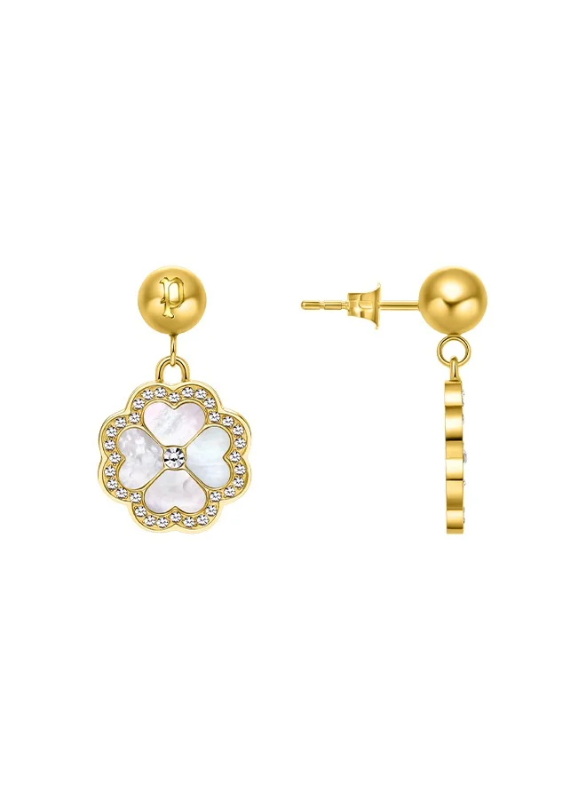 بوليس Flora Gold Plated Ladies Earrings With Mother of Pearl 15MMPEJLE0003204