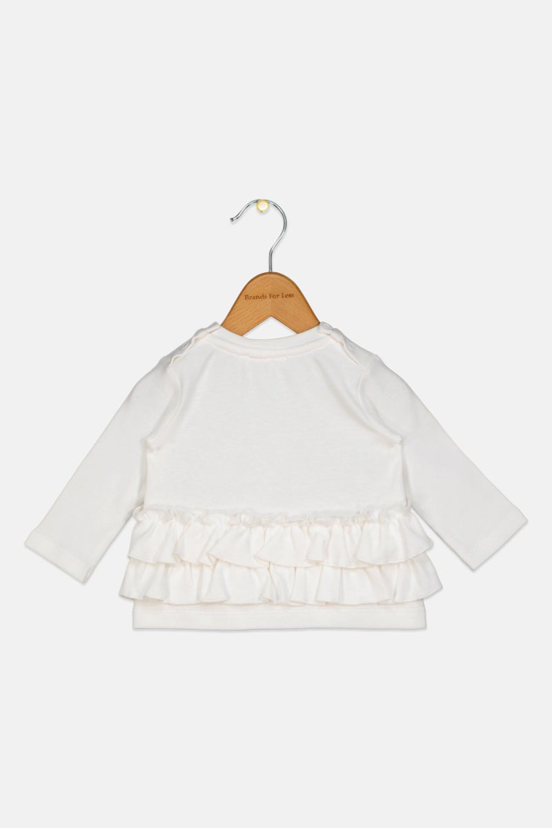 Choupette Toddlers Girl Graphic Print Long Sleeve Top, White - Image 2