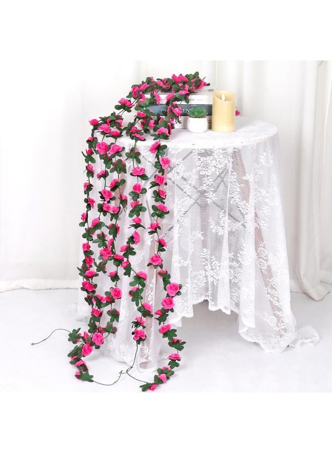 KHOYIME 9 Pack 72 FT Artificial Flower Garland, Fake Rose Red Roses Vines Silk Flowers Faux Plastic Outdoor Hanging Floral Ivy Garland Decoration for Wedding Arch Bedroom Home Wall Backdrop Room Decor - Image 4