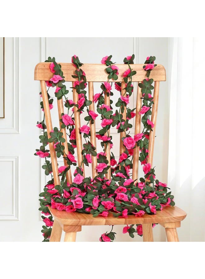 KHOYIME 9 Pack 72 FT Artificial Flower Garland, Fake Rose Red Roses Vines Silk Flowers Faux Plastic Outdoor Hanging Floral Ivy Garland Decoration for Wedding Arch Bedroom Home Wall Backdrop Room Decor - Image 5