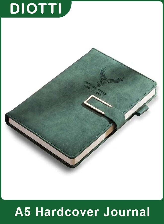 ديوتي مجلة فاخرة A5، غلاف مقوى، دفتر ملاحظات جلدي بتصميم رأس غزال، صفحات سميكة مسطرة للكتابة والتخطيط وتدوين اليوميات، فكرة هدية مثالية - Image 1
