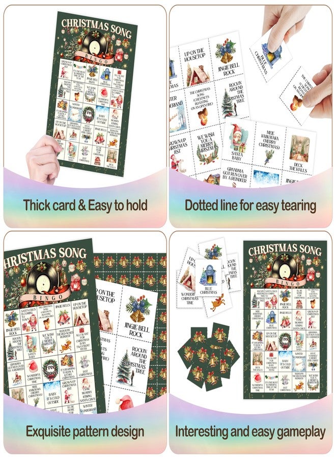 Mueddur Christmas Song Bingo Game Card, Xmas Party Bingo Set for Adults Large Group Family Friends, Christmas Winter Holiday Games for 24 Players -31 - Image 5