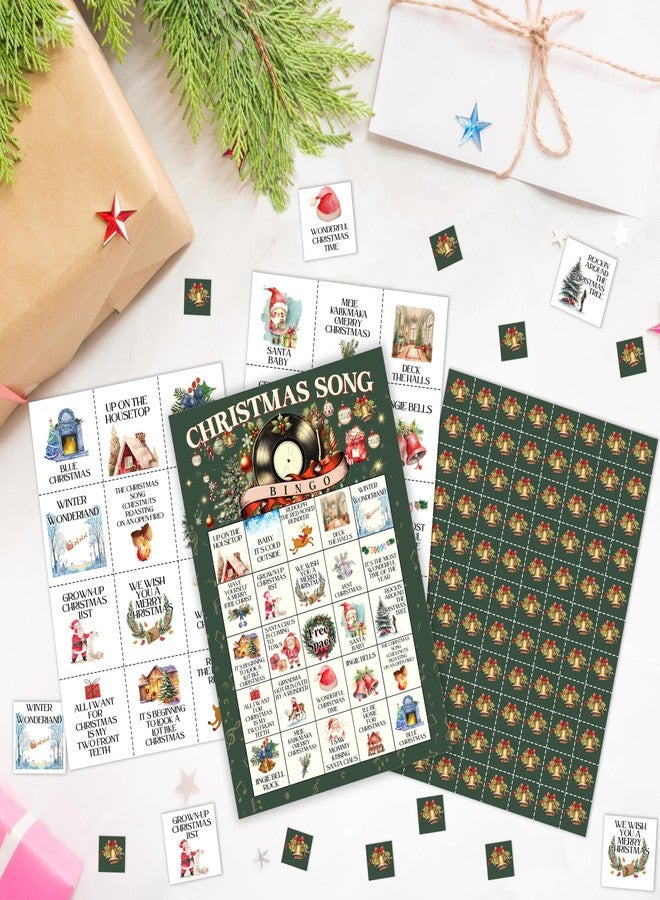 Mueddur Christmas Song Bingo Game Card, Xmas Party Bingo Set for Adults Large Group Family Friends, Christmas Winter Holiday Games for 24 Players -31 - Image 4