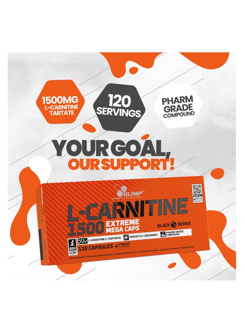 Olimp L Carnitine 1500 Extreme Mega Caps 120 Capsules - Image 2