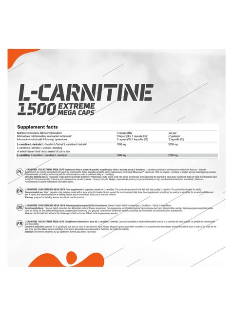 Olimp L Carnitine 1500 Extreme Mega Caps 120 Capsules | Best Price KSA