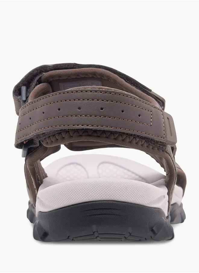 Kappa Men's Solid Sandals with Hook and Loop Closure