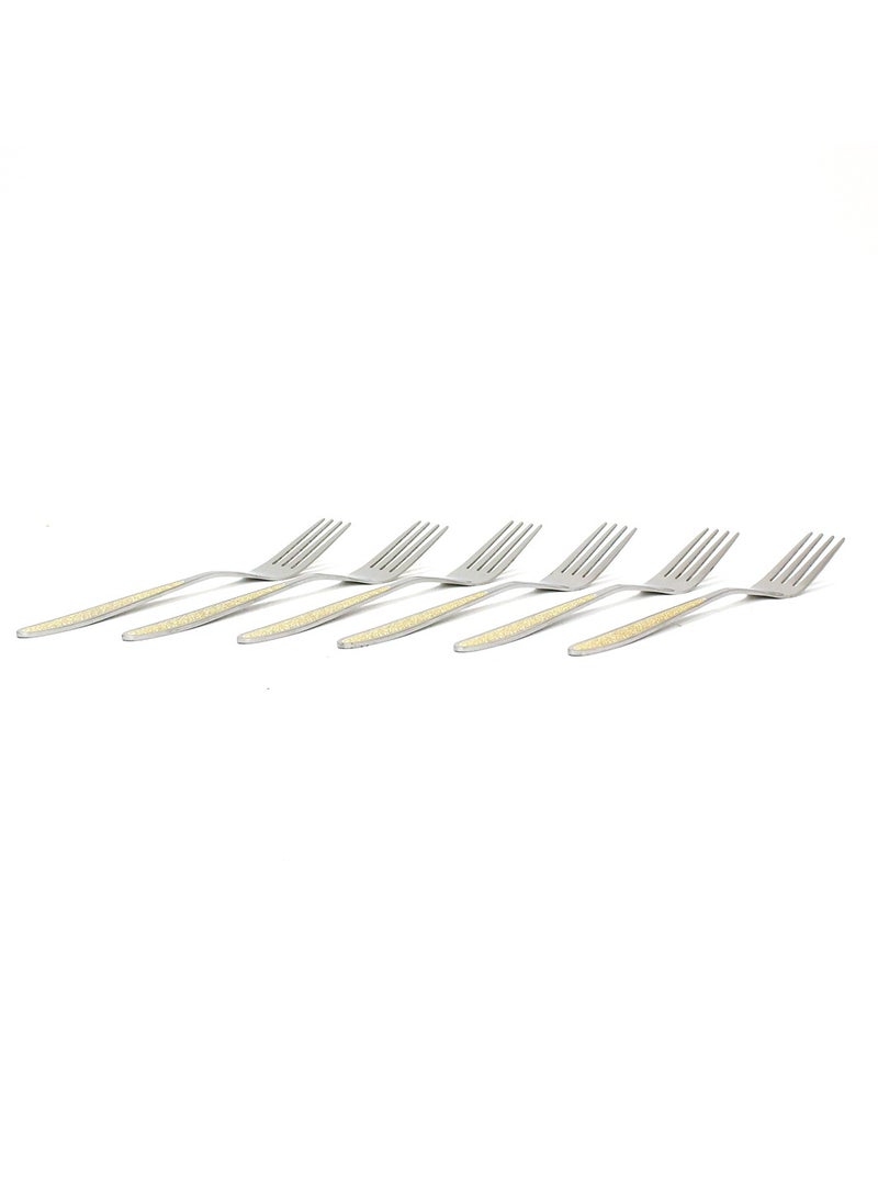 BLACKSTONE Set of 6 Stainless Steel Fork – 18.5cm Golden Design, Elegant and Durable Dining Utensil  - Image 2
