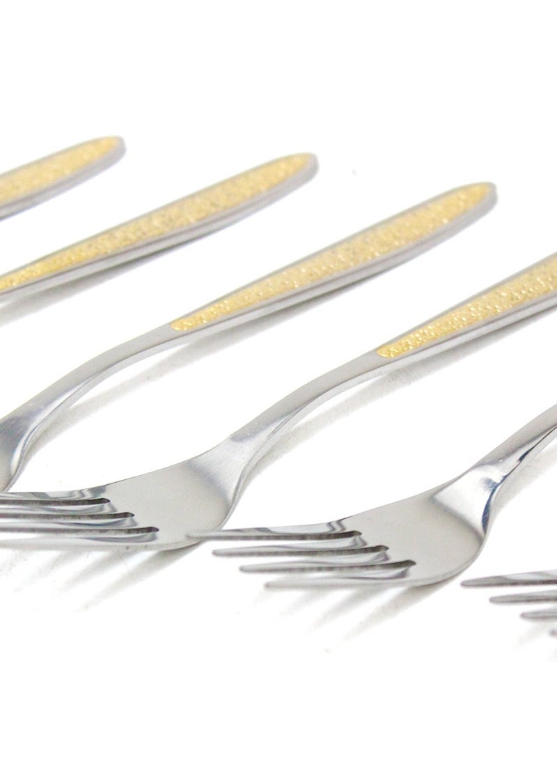 BLACKSTONE Set of 6 Stainless Steel Fork – 18.5cm Golden Design, Elegant and Durable Dining Utensil  - Image 3