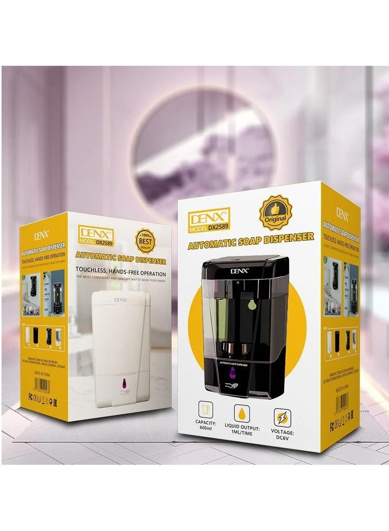 دينكس موزع صابون أوتوماتيكي DX2589 - موزع صابون رغوي قابل لإعادة الشحن عبر USB مثبت على الحائط مع مستشعر ذكي، موزع سائل مقاوم للماء بدون استخدام اليدين للحمام والمطبخ والحمام - Image 3