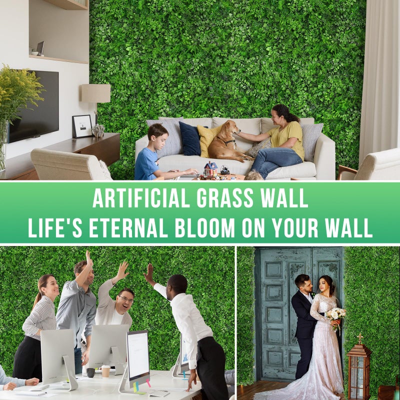 Grooy 20"x20" Artificial Hedge Grass Wall, 12PCS Boxwood Panels, Greenery Backdrop Panles, UV Protected Privacy Fence Screen, Green Wall Decor for Outdoor Indoor Wedding DÃ©cor - Image 5