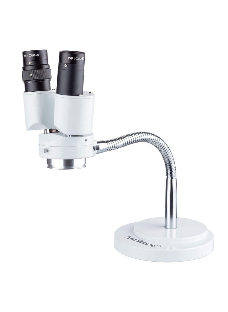 AmScope AmScope  8X Magnification Binocular Stereo Microscope w 360 Revolve  Dental Lab Electronic Repair Soldering Shop Gooseneck Illuminator  SE508  - Image 1