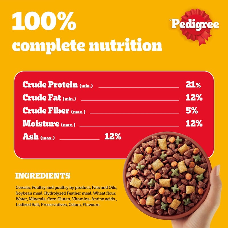 Pedigree Global standard quality Dog Food, Adult Mini, Beef, Lamb & Vegetables Flavour Dog Food Dry, 1.5Kg (Pack of 6), Complete & Balanced Dog Dry Food For Mini Adult Dogs 9 Months and Up Repeated use trusted quality - Image 4