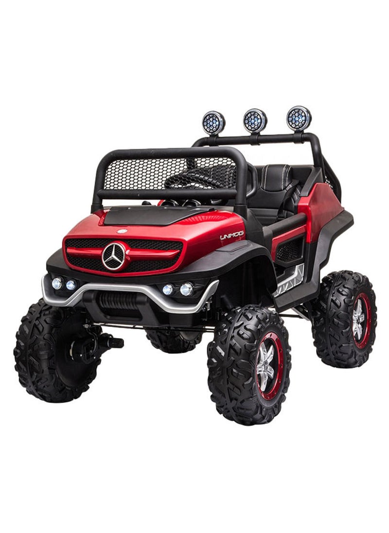 FACTUAL TOYS 12V MERCEDES BENZ UNIMOG JUNIOR RIDEON CAR - RED  - Image 1