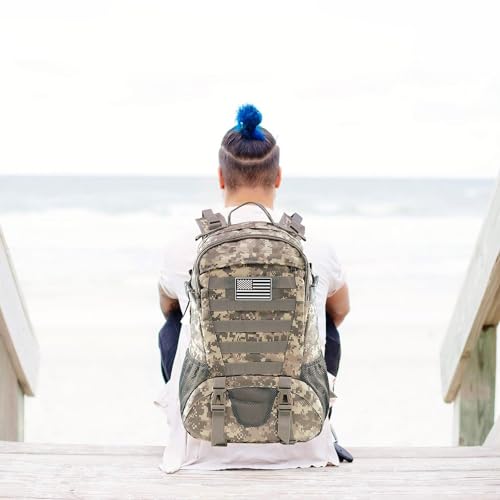 Jueachy Tactical Backpack for Men Hiking Day Pack Molle Military Rucksack Waterproof 30L EDC Bag with USA Flag Patch ACU Style - Image 5