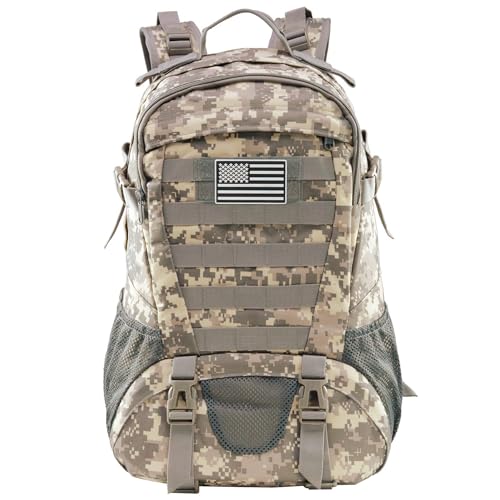 Jueachy Tactical Backpack for Men Hiking Day Pack Molle Military Rucksack Waterproof 30L EDC Bag with USA Flag Patch ACU Style - Image 1