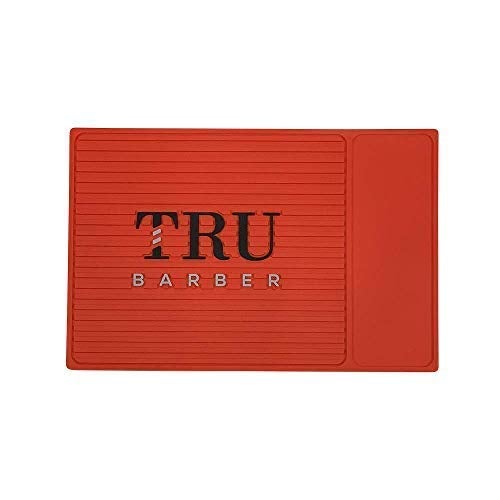 TRU BARBER ORGANIZER MAT 14”X 9” (RED) Flexible PVC Station Mat, Professional Mat, Salon and Barbershop work Station pads, Beauty salon tools hairstylist, Counter mat for clippers, Anti slip - Image 4