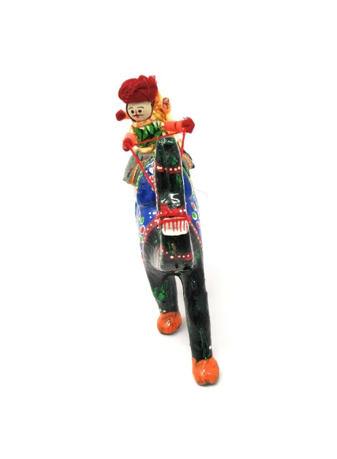 JH Gallery Handmade Recycled Material Figurines Rajasthani Doll Couple Rider Idol Showpiece, Multicolor (18 * 16 * 5cm) (Camel) - Image 5