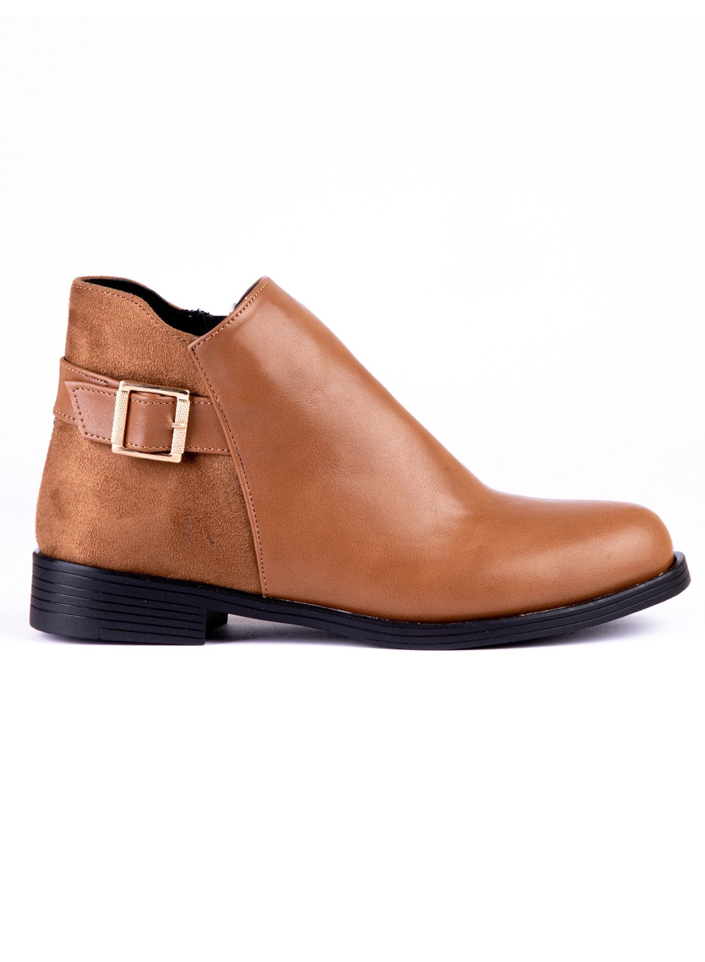 Leather flat boots in suede with toka - Havan G-40