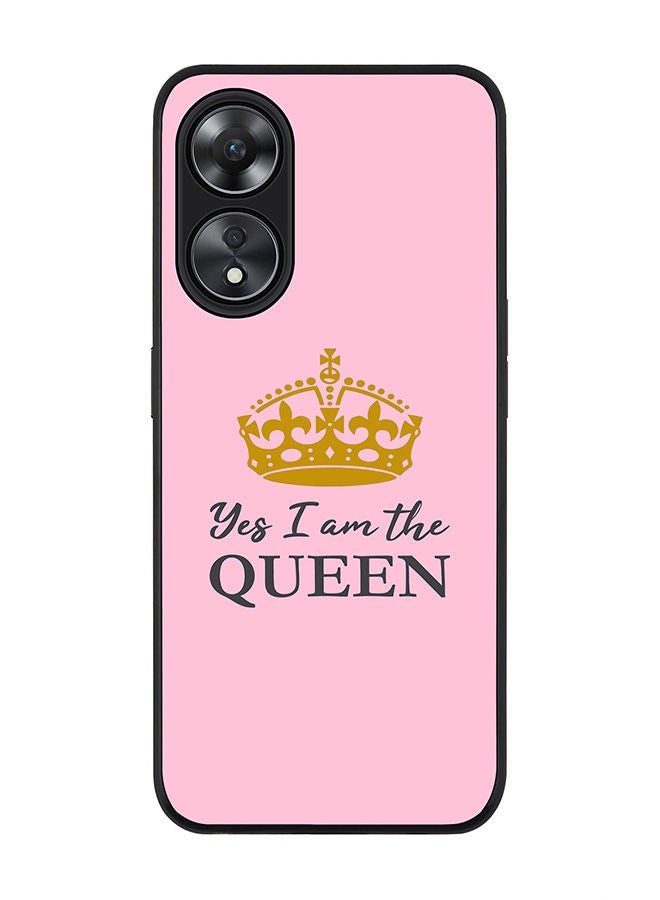 Stylizedd حافظة سوداء متينة لهاتف Oppo A78 5G / Oppo A58 5G - غلاف مرن من مطاط TPU رفيع مضاد للسقوط - نعم أنا الملكة - Image 1