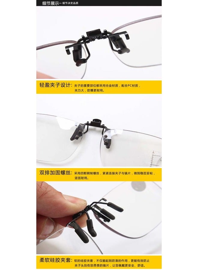 PLOPLO Clip-on+ Multifocus+Anti Blue Light Block Reading Glasses Reader, Black, Normal Size - Image 3