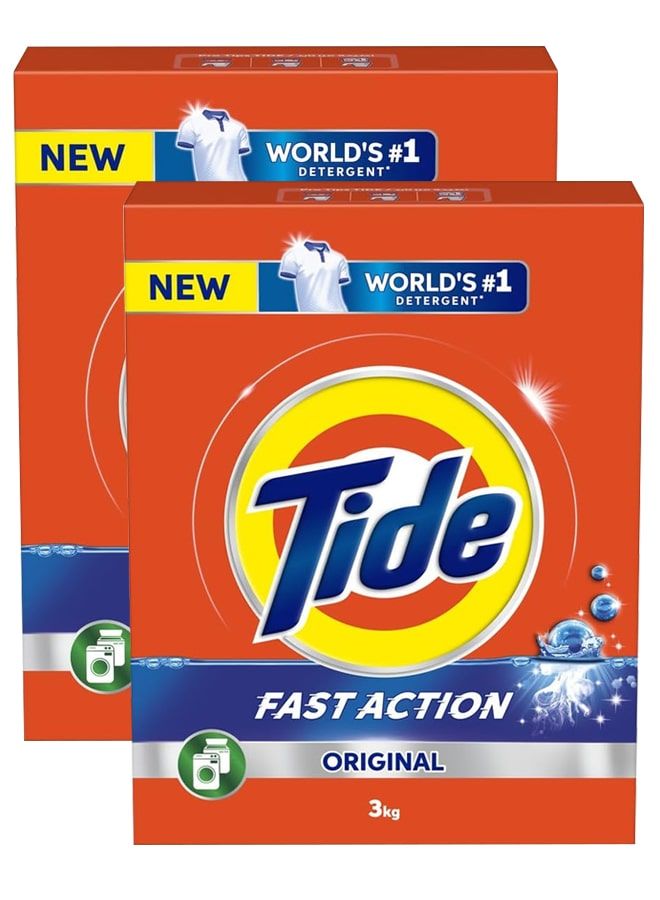 Tide Fast Action Laundry Detergent Powder 2X3KG