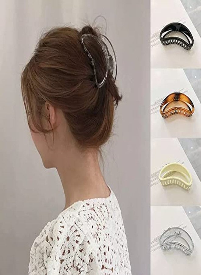 Fairytale Small Transparent D Shape Black & Brown Hair Clutcher Claws Solid Color Acrylic Hair Clip Hair Accessories for Girls and Women Pack of 2 - Image 4