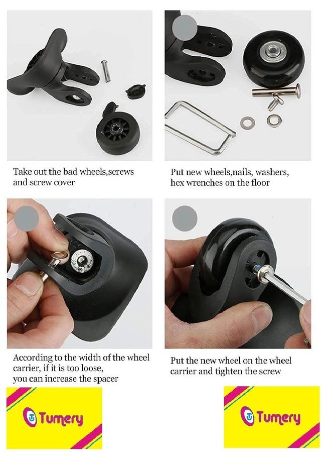 Tumery Luggage Wheels For All Branded Suitcase Only for Replacement and Repair Travel Trolley Bag Suitcases Rubber Wheels for Luggage Parts (5 cm (4 Pcs+ 1 Cutter)) - Image 5