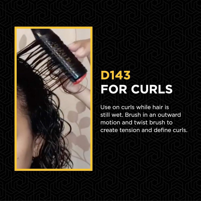 DENMAN D143 Hair Brush (Black) 5 Row Long Handle Styling Brush for Detangling, Separating, Shaping and Defining Curls,Fringes & Bangs - For Women and Men - Image 2
