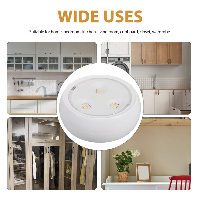 1 Set of Closet Light Under Cabinet Lamp Pressing Lamp Night Lamp for Kitchen - Image 4