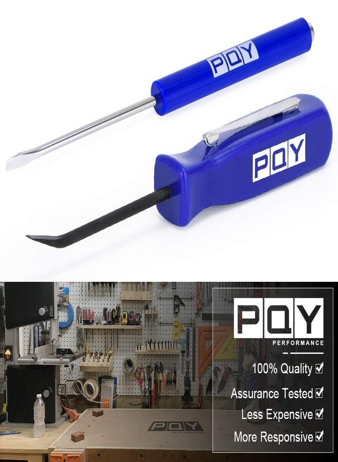 PQY Pocket Magnetic Screwdriver Slotted Head With Magnet Top + Mini Pry Bar Set Blue - Image 2