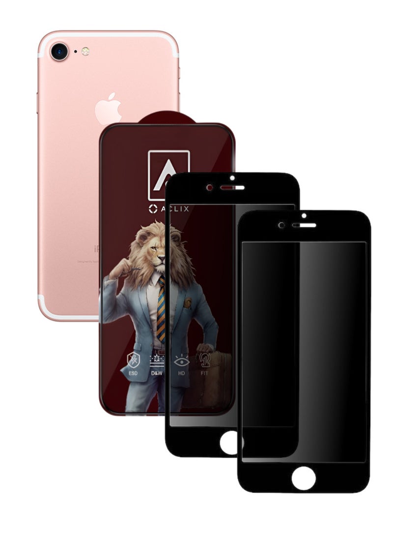 ACLIX 2 Pieces Antistatic ESD Dustof Premium Quality High Definition Anti-Spy Privacy Tempered Glass Screen tector Designed For  iPhone 7 - Image 1