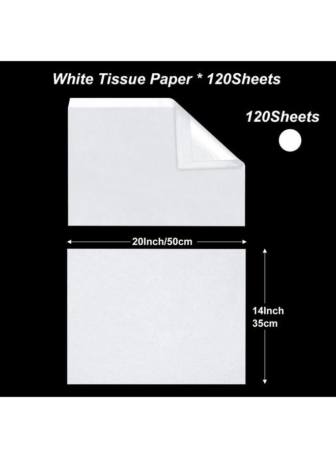 HMUIKFRY 120 Sheets Tissue Paper 20x14 Inches White Tissue Paper for Gift Bags White Wrapping Paper for Birthday Weddings Holiday Crafts Festival Decoration - Image 3