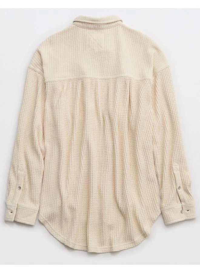 Aerie Fave Waffle Button Down Shirt