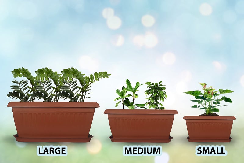Halsey Big Size Flower Plant Pots, Outdoor & Indoor Pots for Plants, Gamla for Plants, Large Plant Pot(Pack of 3) with Plate, Multicolor - Image 2