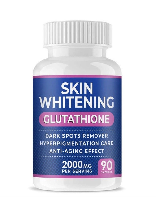 SKIN - Glutathione Whitening Pills - 90 Capsules 2000mg Glutathione - Effective Skin Lightening Supplement - Dark Spots, Melasma & Acne Scar Remover, Hyperpigmentation Treatment - Anti-Aging Antioxidant - Image 1