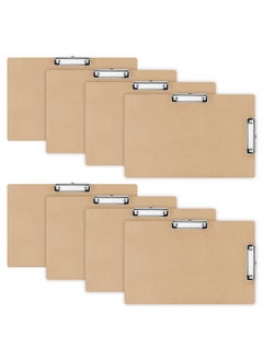 Henoyso 8 Pcs 11X17 Clipboard Wooden Lap Board With Low Profile Clip Brown Double Landscape Clip Hardboard Drawing Board Landscape Horizontal Large Clipboard For Desk Paper Sketching Art Supplies  - Image 1
