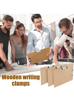 Henoyso 8 Pcs 11X17 Clipboard Wooden Lap Board With Low Profile Clip Brown Double Landscape Clip Hardboard Drawing Board Landscape Horizontal Large Clipboard For Desk Paper Sketching Art Supplies  - Image 4