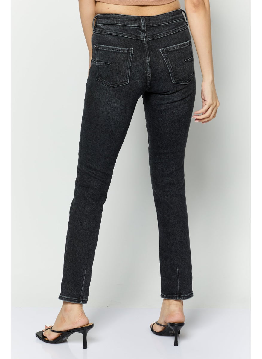 ESPRIT - Women Slim Fit Washed Stretchable Jeans, Black - Image 1