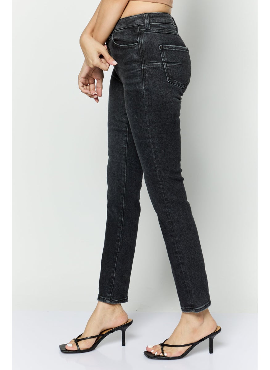ESPRIT - Women Slim Fit Washed Stretchable Jeans, Black - Image 1