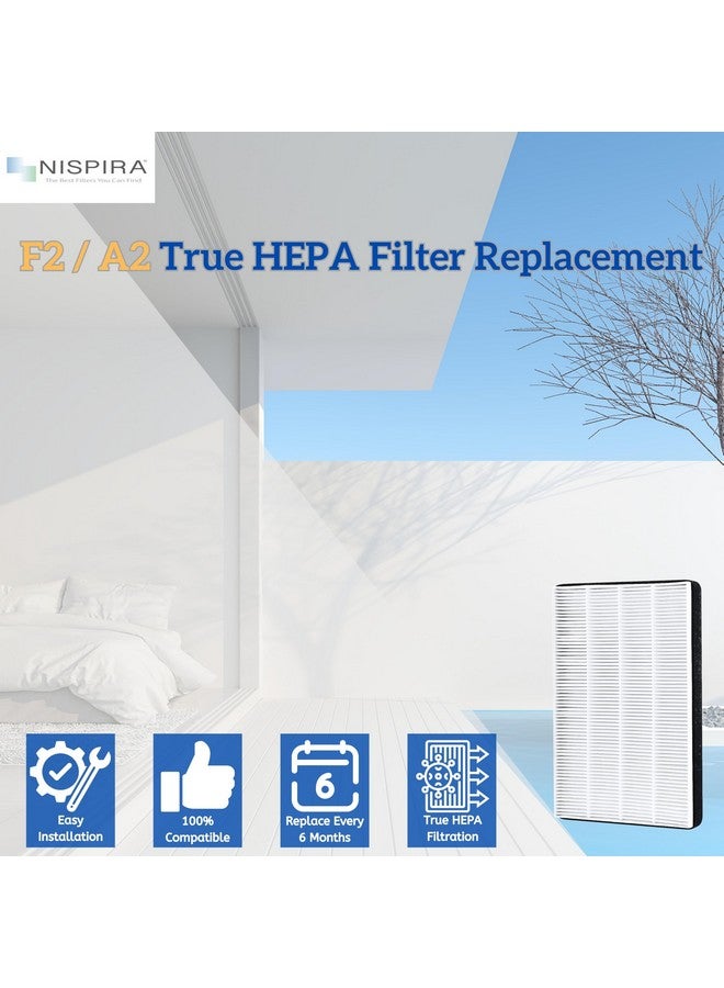 Nispira Nispira F2 A2 True HEPA Filter Replacement for Filtrete Room Air Purifier FAP-C02WA-G2, FAP-C03BA-G2, FAP-T03BA-G2, FAP-SCO2W, FAP-SC02N, 2 Packs  - Image 2